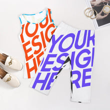 Lade das Bild in den Galerie-Viewer, Multi-Image-Design Sportanzug 2-tlg Tank Top & Leggings Trainingsanzug Allover-Druck für Damen / Frauen PTZ mit Fotos Muster Text Logo selbst gestalten und bedrucken
