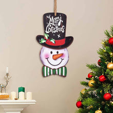 Lade das Bild in den Galerie-Viewer, Weihnachtsschneemann Holzschild Ornament, Weihachtsbaumaufhänger mit Foto Text selbst gestalten und bedrucken