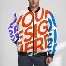 Lade das Bild in den Galerie-Viewer, Multi-Image-Design Herren / Männer Jacke Bomber Jacket mit Zipper BMJ mit Foto Design Motiv Text selbst gestalten und bedrucken