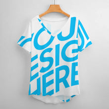 Lade das Bild in den Galerie-Viewer, Große Größen Einzelbilddruck Damen / Frauen V Neck T-Shirt TSHIRT Kurzarm Over Size NZ109 mit Fotos Muster Text Logo selbst gestalten und bedrucken