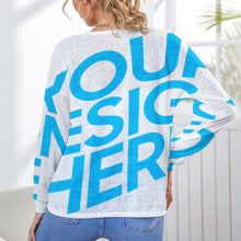 Lade das Bild in den Galerie-Viewer, Einzelbilddruck Frühling Sommer Drop Shoulder Cardigan Strickjacke NZ055 Damen / Frauen mit Foto Text Muster selbst gestalten und bedrucken