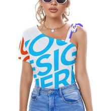 Lade das Bild in den Galerie-Viewer, Multi-Image-Druck Kurzarmbluse Short Sleeve ZT mit Schleife Träger TSHIRT mit Foto Text Muster selbst gestalten und bedrucken