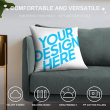 Lade das Bild in den Galerie-Viewer, Kuschelkissen Kissenhülle / Kissenbezug aus Samt mit Foto einseitiger Druck selbst gestalten und bedrucken