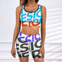 Lade das Bild in den Galerie-Viewer, Vollprint Damen Fitness Trainingsanzug Stretch Tank Top Leggings Set Yoga Set 2 tlg. ABTZ mit Foto Muster Text Logo selbst gestalten und bedrucken