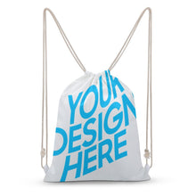 Lade das Bild in den Galerie-Viewer, Jutebeutel Segeltuch Canvas Kordelzugbeutel Kordeltasche Rucksack mit Kordelzug (Beidseitiger Druck mit dem gleichen Bild) mit Fotos Muster Text Logo selbst gestalten und bedrucken