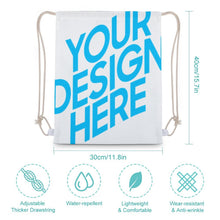 Lade das Bild in den Galerie-Viewer, Jutebeutel Segeltuch Canvas Kordelzugbeutel Kordeltasche Rucksack mit Kordelzug (Auf beiden Seiten verschiedene Bilder drucken) mit Fotos Muster Text Logo selbst gestalten und bedrucken