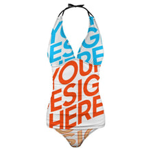 Lade das Bild in den Galerie-Viewer, Multi-Image-Druck Damen Sommer Tief-V Tankini Set 2 tlg. F48KA01 mit Fotos Muster Text Logo selbst gestalten und bedrucken