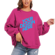 Lade das Bild in den Galerie-Viewer, Dicker Rundhalspullover Sweatshirts mit Puffärmel Vorderdruck D85 für Damen Frauen mit Foto selbst gestalten und bedrucken