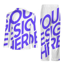 Lade das Bild in den Galerie-Viewer, Einzelbild-Design Herren / Männer Schlafanzug Pyjama Set Langarm - Kragen Classic (2 tlg.) SDS062 mit Foto Design Motiv Text selbst gestalten und bedrucken