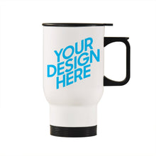 Lade das Bild in den Galerie-Viewer, 440ml Auto-Trinkbecher Trinkgefäße grau / weiß selbst gestalten und bedrucken