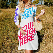 Lade das Bild in den Galerie-Viewer, Multi-Image-Druck Damen / Frauen Sommerkleid Midikleid mit Knotendetail im Rücken B272 mit Fotos Muster Text Logo selbst gestalten und bedrucken