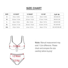 Lade das Bild in den Galerie-Viewer, Multi-Image-Druck Frauen Push-Up Triangel Bikini Set 2 teilig mit Zierschleife BK2051 mit Fotos Muster Text Logo selbst gestalten und bedrucken