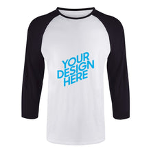 Lade das Bild in den Galerie-Viewer, Herren Ärmel Raglan T-Shirt Mitte mit 3/4 Arm selbst gestalten und bedrucken
