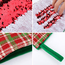 Lade das Bild in den Galerie-Viewer, Weihnachtsstrumpf Weihnachtssocke grün oder rot mit Pailletten selbst gestalten und bedrucken