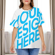 Lade das Bild in den Galerie-Viewer, Große Größen Einzelbilddruck Damen / Frauen T-Shirt TSHIRT Kurzarm A562 mit Fotos Muster Text Logo selbst gestalten und bedrucken
