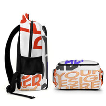 Lade das Bild in den Galerie-Viewer, Multi-Image-Design Taschen Rucksack Schultasche Schulrucksack mit Fotos Muster Text Logo selbst gestalten und bedrucken