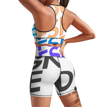 Lade das Bild in den Galerie-Viewer, Vollprint Damen Fitness Trainingsanzug Stretch Tank Top Leggings Set Yoga Set 2 tlg. ABTZ mit Foto Muster Text Logo selbst gestalten und bedrucken