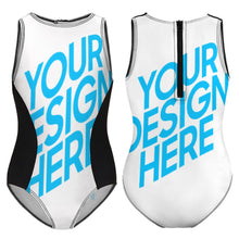 Lade das Bild in den Galerie-Viewer, Badeanzug NT032 für Mädchen mit Reißverschluss selbst gestalten und bedrucken