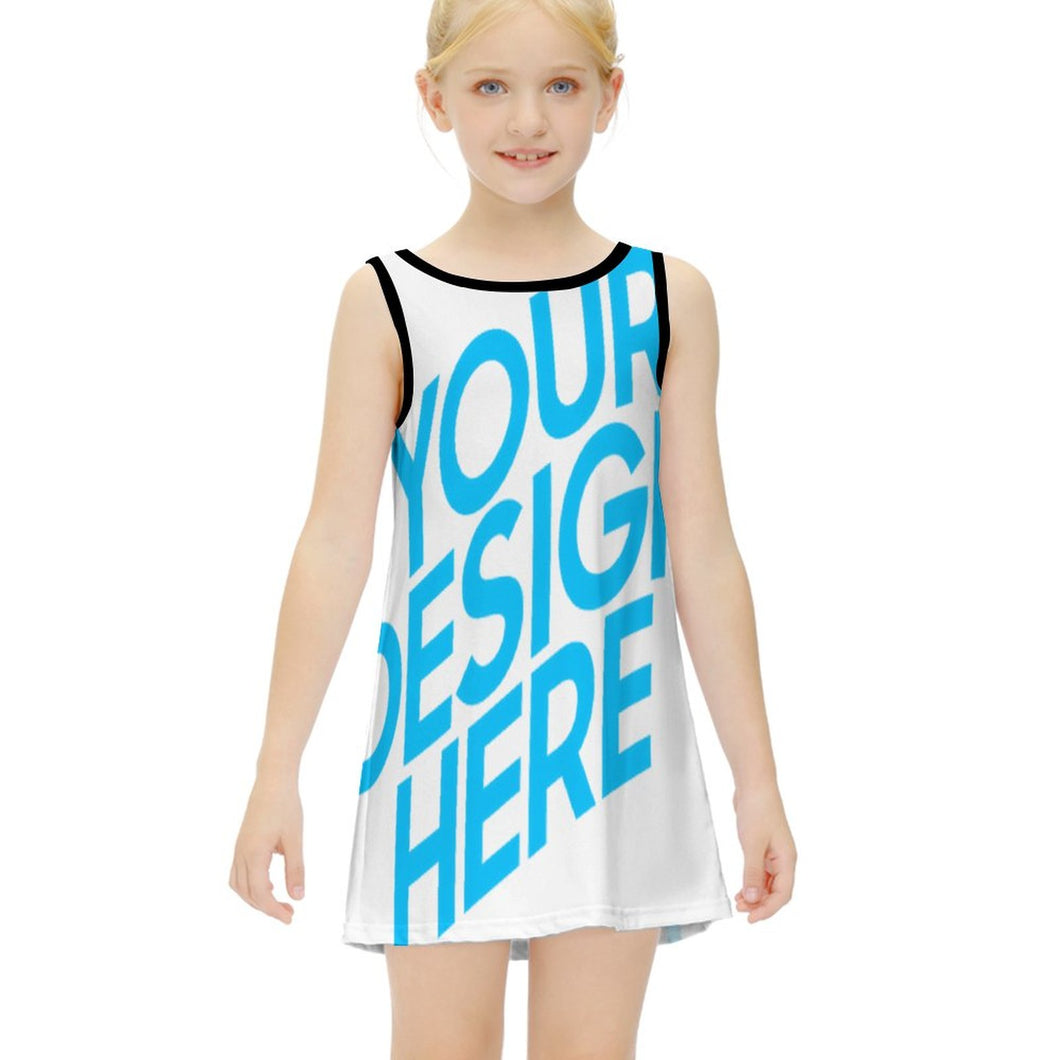 Mädchen Sommer Kleid Kinder Kleid ohne Ärmel ET018 mit Foto Text selbst gestalten und bedrucken