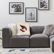 Lade das Bild in den Galerie-Viewer, Weißer Leinen Kissenbezug Kissenhülle beidseitiger Druck mit Foto Text selbst gestalten und bedrucken