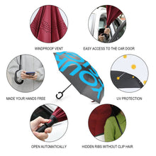 Lade das Bild in den Galerie-Viewer, Der umgekehrte verkehrte Regenschirm Innovativer Schirm mit Foto Text selbst gestalten und bedrucken