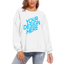 Lade das Bild in den Galerie-Viewer, 100% Baumwolle Rundhalspullover Rundhalsshirt Sweatshirt A-071 für Damen Frauen mit Foto Muster Text selbst gestalten und bedrucken