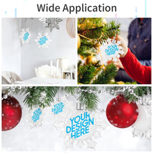 Lade das Bild in den Galerie-Viewer, Weihnachtsschmuck Schneeflocken Kettenanhänger / Anhänger Schneeflocke Winter mit Foto selbst gestalten und bedrucken