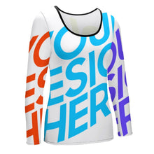 Lade das Bild in den Galerie-Viewer, Multi-Image-Druck Damen / Frauen CASUAL Langarmshirt Raglanshirt NZ151 mit Fotos Muster Text Logo selbst gestalten und bedrucken