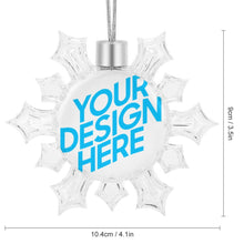 Lade das Bild in den Galerie-Viewer, Weihnachtsschmuck Schneeflocken Kettenanhänger / Anhänger Schneeflocke Winter mit Foto selbst gestalten und bedrucken