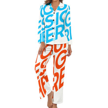 Lade das Bild in den Galerie-Viewer, Einzelbilddruck Damen / Frauen Schlafanzug Nachthemd DTZ Pyjama im Hemdblusenlook (1 tlg., 1 Stück) durchgeknöpft mit Fotos Muster Text Logo selbst gestalten und bedrucken
