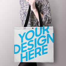 Lade das Bild in den Galerie-Viewer, Horizontale Version Beidseitiger Voll Druck Tote Tasche Boutique Handtasche Umhängetasche Strandtasche Schultertasche mit Fotos Muster Text Logo selbst gestalten und bedrucken