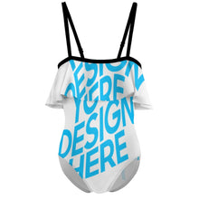 Lade das Bild in den Galerie-Viewer, Schulterfreier Badeanzug NT045 für Mädchen selbst gestalten und bedrucken