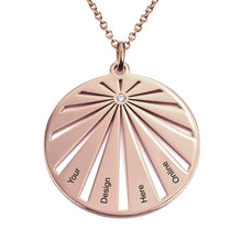 Lade das Bild in den Galerie-Viewer, Damen "Rund" Halskette Familienkette mit Anhänger aus 925 Sterling Silber X0010 mit Vergoldung / Rosévergoldung mit Gravur selbst gestalten