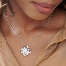 Lade das Bild in den Galerie-Viewer, Gravierte Eternal-Halskette "Ewigkeit" Halskette mit kubischen Zirkonia in 925 Sterling Silber mit 18K Gold Roségold Vergoldung Länge verstellbar selbst gestalten