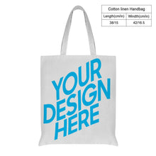 Lade das Bild in den Galerie-Viewer, 38*42cm Einseitiger Druck Baumwolle und Leinen Tote Bag Jutebeutel Stoffbeutel Einkaufstasche selbst gestalten und bedruckren