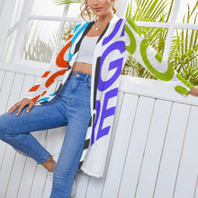 Lade das Bild in den Galerie-Viewer, Multi-Image-Druck Langarm Cardigan Strickjacke Shirt lang geschnitten NZ060 mit Foto Text Muster selbst gestalten und bedrucken