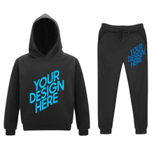 Lade das Bild in den Galerie-Viewer, 2-tgl. Set Jogging Sportanzug Sweatshirt Pullover Trainingsanzug Hoodie + Hose für Kinder- und Jugendliche Jungen Unisex mit Foto selbst gestalten und bedrucken