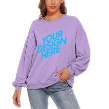 Lade das Bild in den Galerie-Viewer, Dicker Rundhalspullover Sweatshirts mit Puffärmel Vorderdruck D85 für Damen Frauen mit Foto selbst gestalten und bedrucken