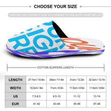 Lade das Bild in den Galerie-Viewer, Voll-Druck Warme Hausschuhe Pantoffeln Flanell Winter für Herren Männer mit Foto Muster Text selbst gestalten und bedrucken