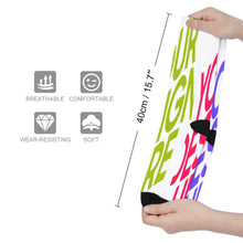 Lade das Bild in den Galerie-Viewer, Multi-Image-Design Socken lang Damen Herren mit Ihrem Design Motiv und Foto selbst gestalten und bedrucken (Zehen und Fersen schwarz)