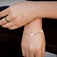 Lade das Bild in den Galerie-Viewer, Drei Herzen Armband Armkette S0035 mit Anhänger mit Namen Gravur mit 18K Gold Roségold Vergoldung selbst gestalten