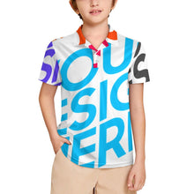 Lade das Bild in den Galerie-Viewer, Multi-Image-Design Kinder Jungen 3-16 Jahre Alt Poloshirt Kurzarm J62T mit Foto Design Motiv Text selbst gestalten und bedrucken