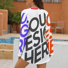 Lade das Bild in den Galerie-Viewer, Multi-Image-Druck Damen / Frauen Raglan Shirt Langarmshirt BL mit Fotos Muster Text Logo selbst gestalten und bedrucken