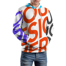 Lade das Bild in den Galerie-Viewer, Multi-Image-Druck Frauen / Männer Premium Sweatshirt Kapuzenpullover in Übergröße mit doppel Kapuzen mit Fotos Muster Text Logo selbst gestalten und bedrucken