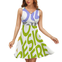 Lade das Bild in den Galerie-Viewer, Multi-Image-Design Damen / Frauen Sommerkleid Strandkleid mit V-Ausschnitt NZ022 mit Foto Design Motiv Text selbst gestalten und bedrucken