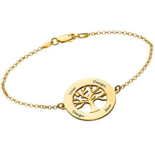 Lade das Bild in den Galerie-Viewer, Graviertes Stammbaum Armband S0031 mit Gravur mit 18K Gold Roségold Vergoldung selbst gestalten