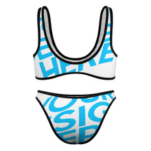 Lade das Bild in den Galerie-Viewer, Einzelbilddruck Damen Triangel-Bikini 2 tlg. Set S99D54 mit Push-up-Effekt mit Foto Muster Text Logo selbst gestalten und bedrucken