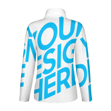 Lade das Bild in den Galerie-Viewer, Einzelbilddruck Damen / Frauen Laufshirt Langarm Sport Shirt Funktionsshirt SDS007 mit Reißverschluss und Stehkragen mit Fotos Muster Text Logo selbst gestalten und bedrucken