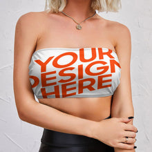 Lade das Bild in den Galerie-Viewer, Multi-Image-Druck Voll Druck Damen / Frauen Bandeautop Crop Top Bandeau Bra trägerlos NZ065 mit Fotos Muster Text Logo selbst gestalten und bedrucken