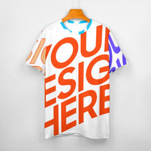 Lade das Bild in den Galerie-Viewer, Multi-Image-Druck Allover Print Rundhalsshirt Damen / Frauen 100% Baumwolle Kurzarmshirt Tshirt ay001 mit Fotos Muster Text Logo selbst gestalten und bedrucken